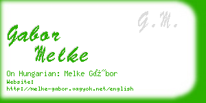 gabor melke business card